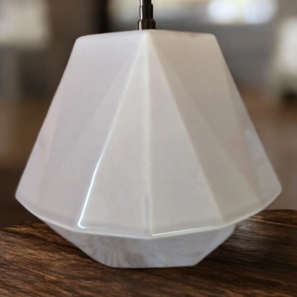 West Elm small Beige vase geometric design home decor